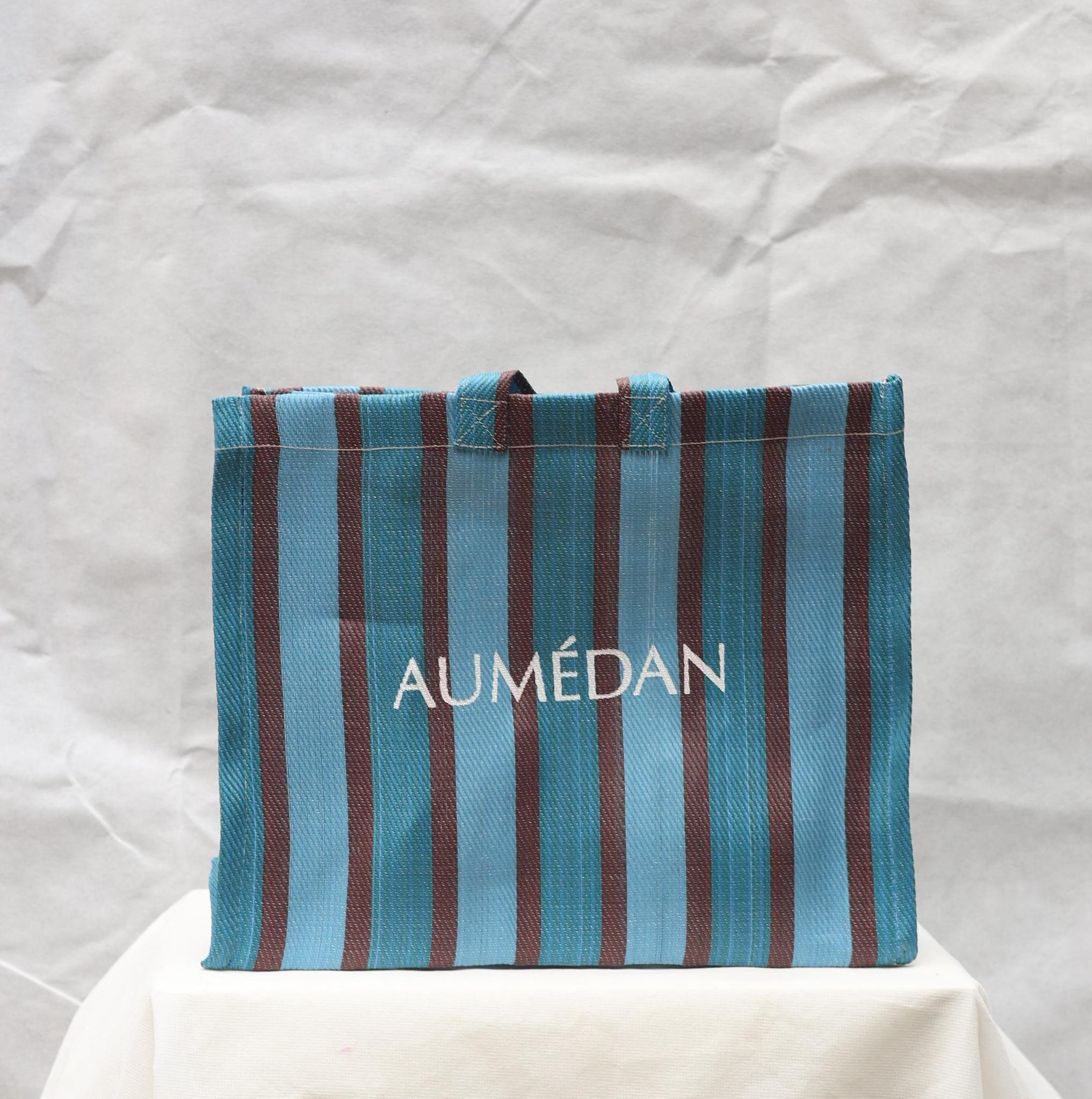 BLUE/BROWN - LARGE TOTE BAG