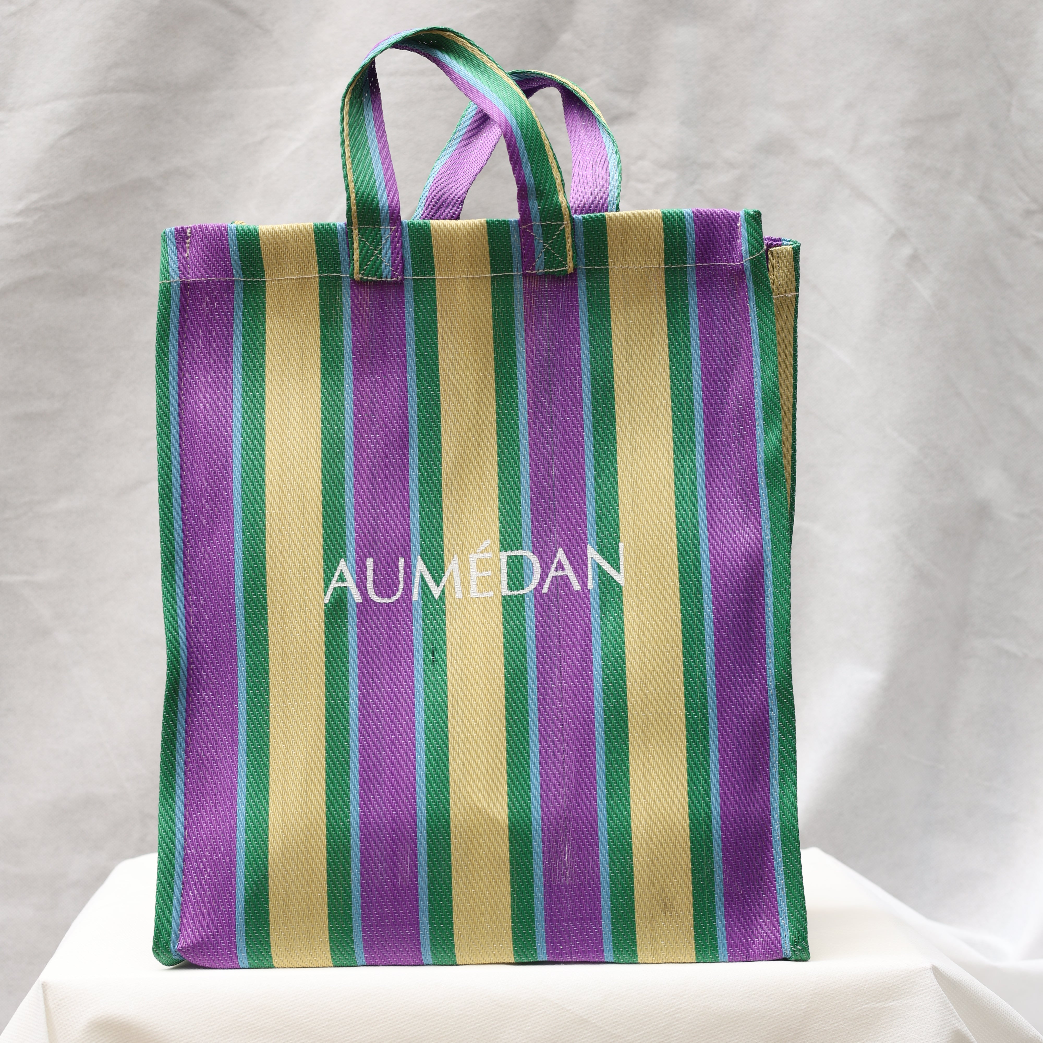 PURPLE/LIME - MEDIUM TOTE BAG