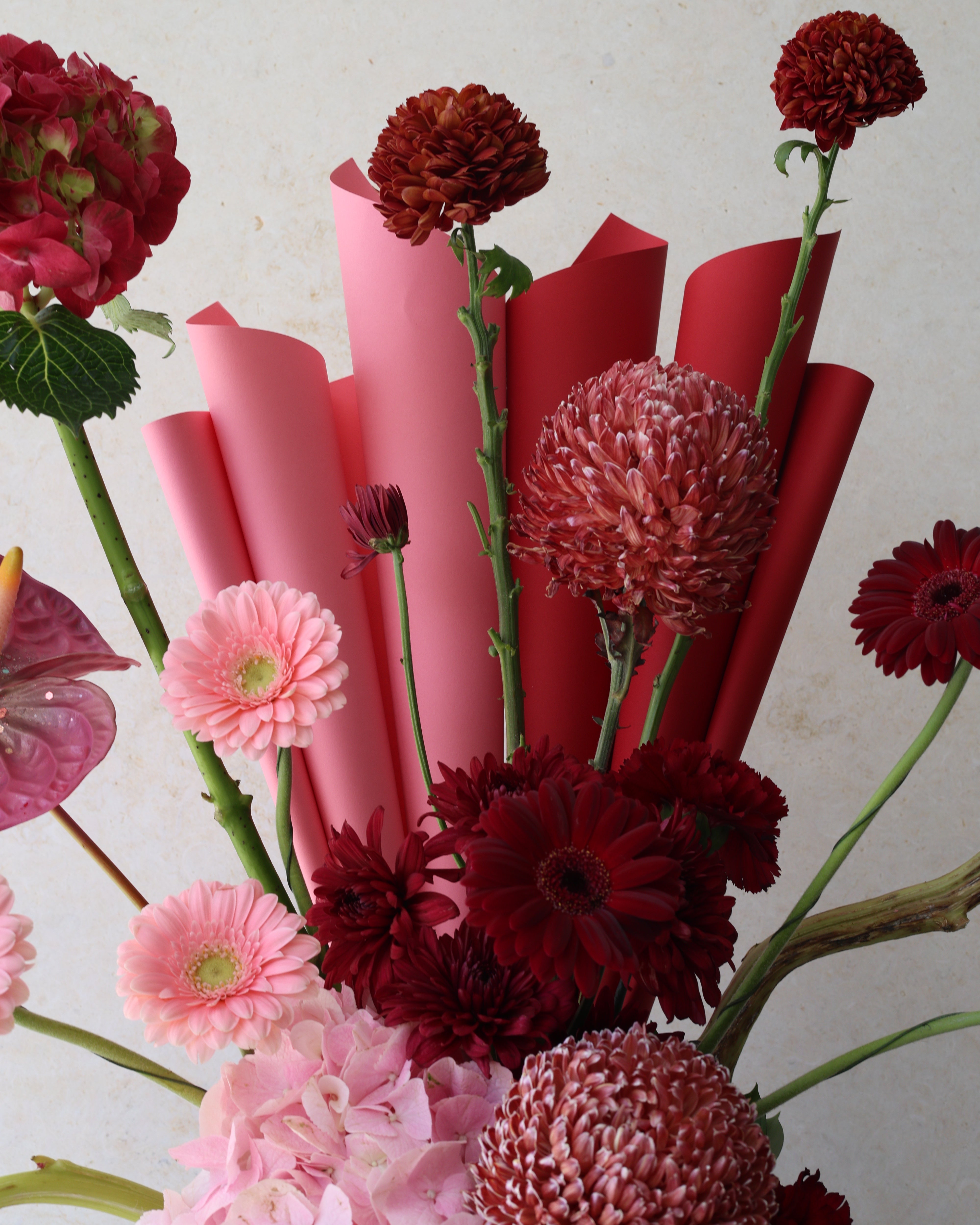 BLUSH AND ROUGE - TRITOTE BAG ARRANGEMENT