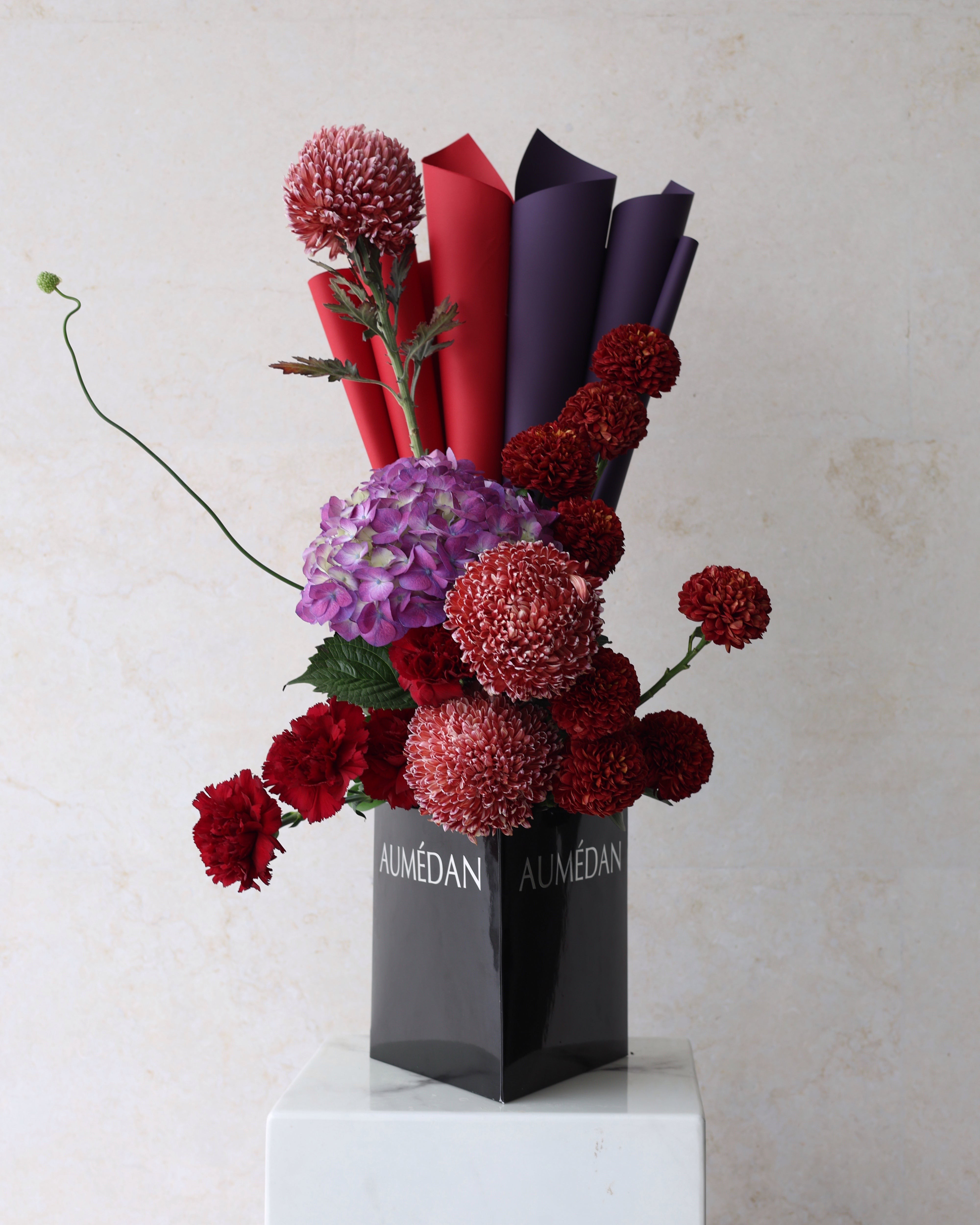 WINE AND WISTERIA - TRITOTE BAG ARRANGEMENT