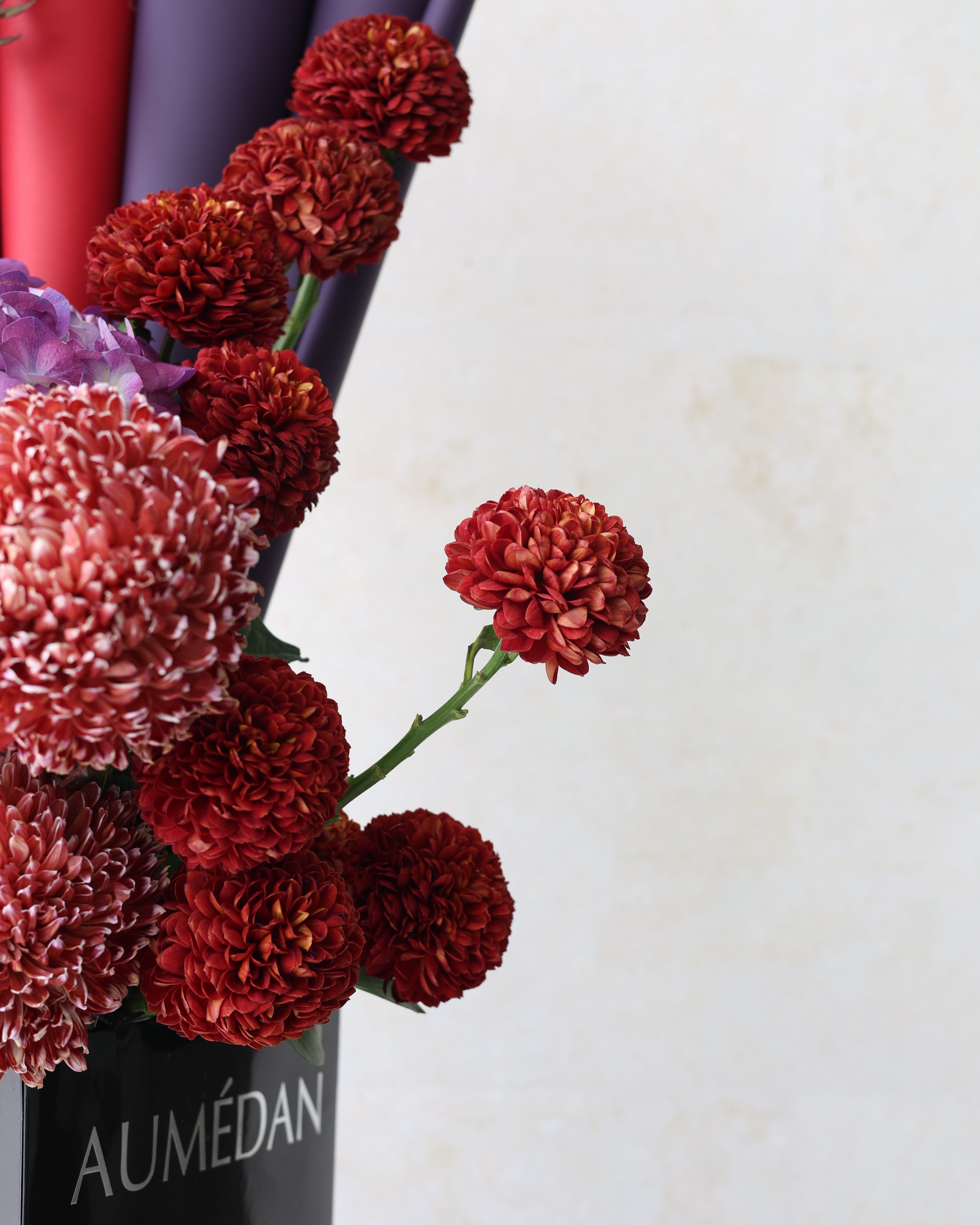WINE AND WISTERIA - TRITOTE BAG ARRANGEMENT