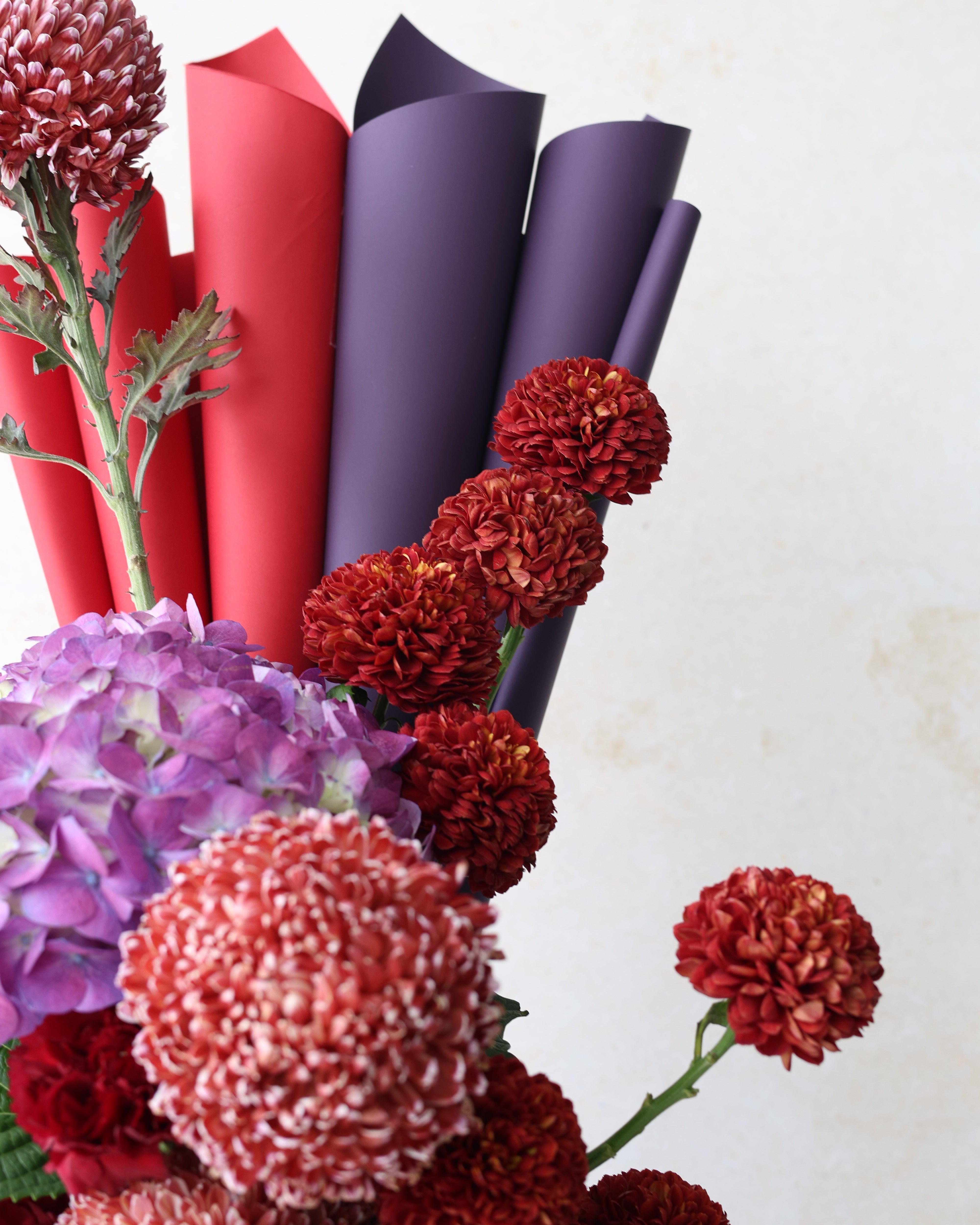 WINE AND WISTERIA - TRITOTE BAG ARRANGEMENT