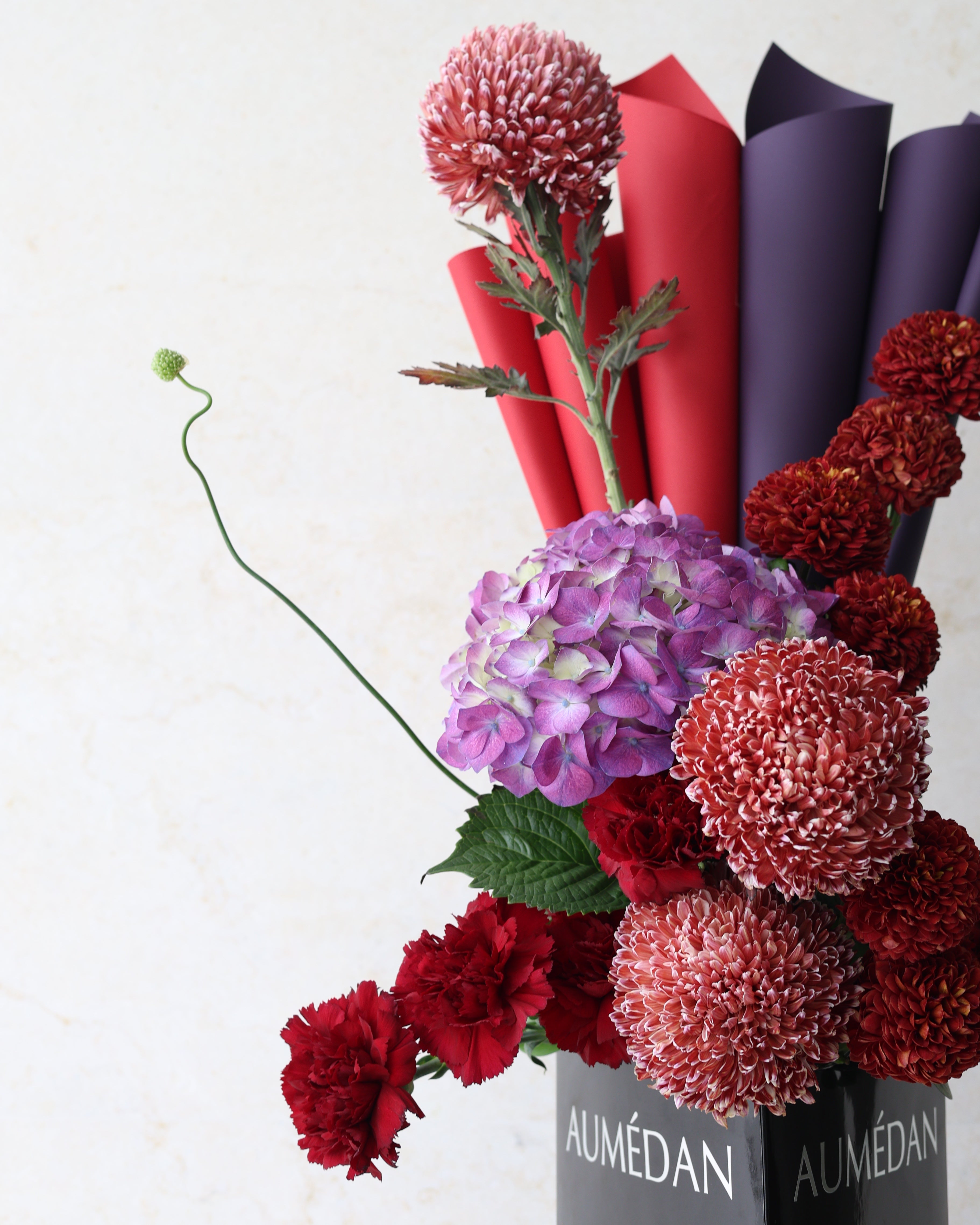 WINE AND WISTERIA - TRITOTE BAG ARRANGEMENT