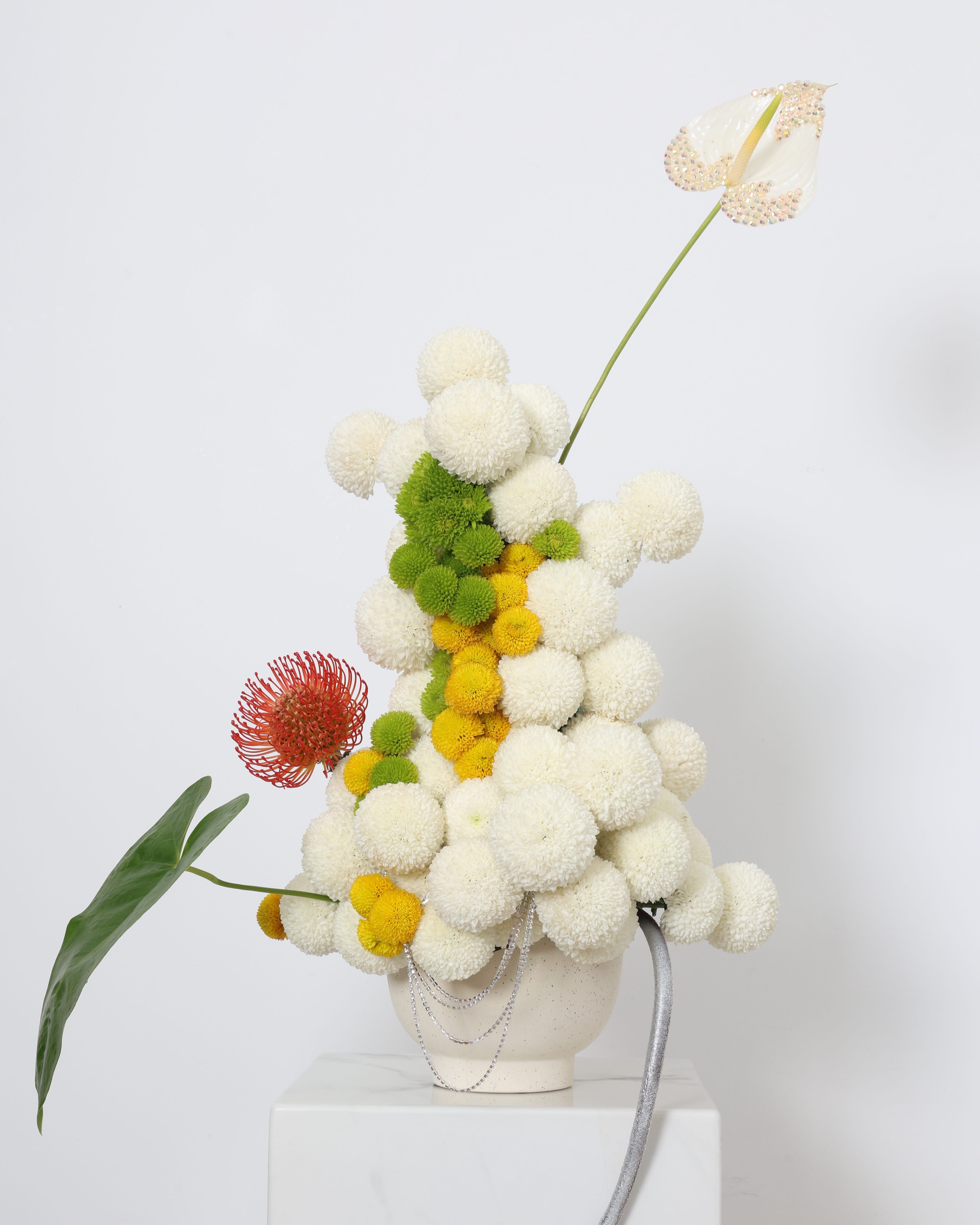 snow above Machu Picchu  - VASE ARRANGEMENT